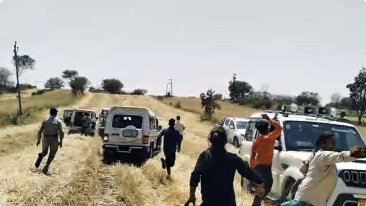 Seeing the protest from the villagers,