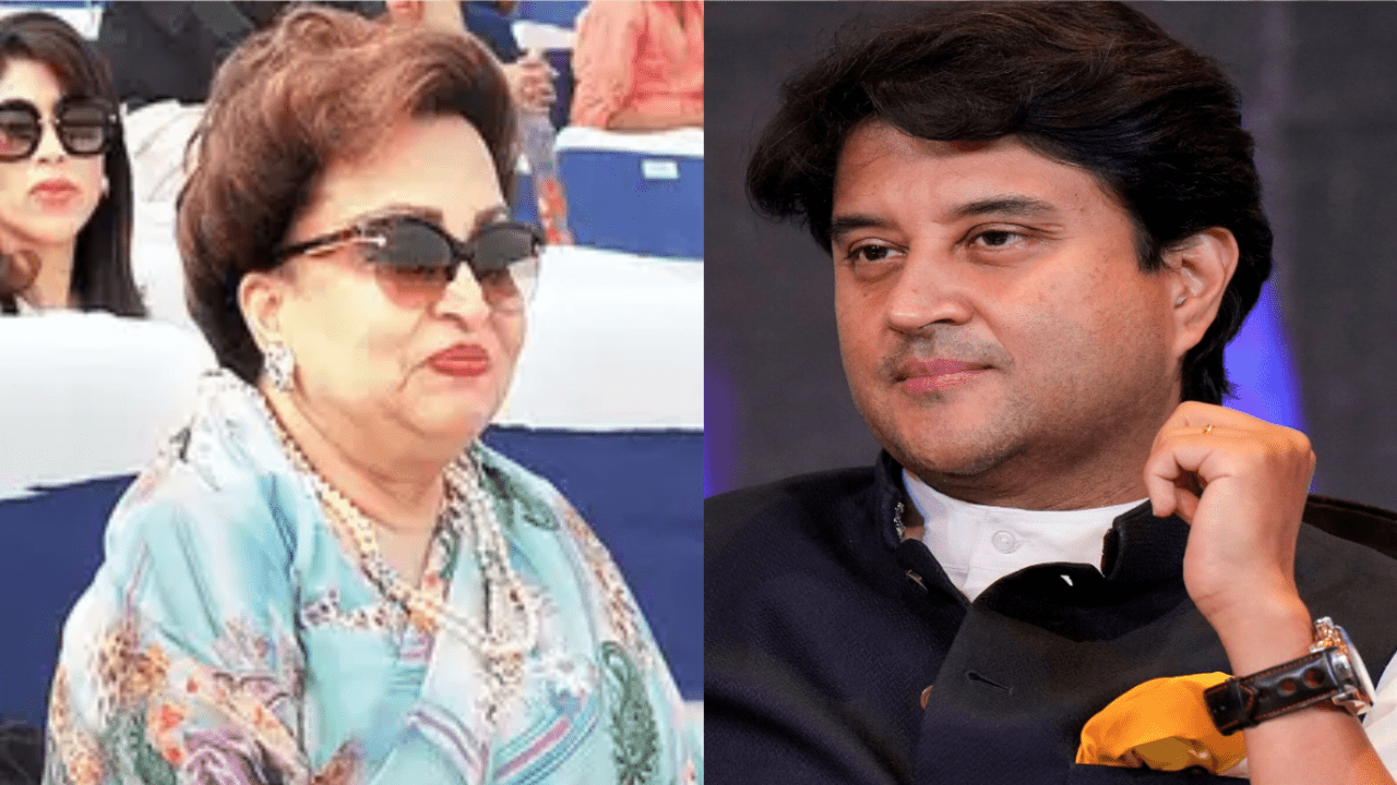 Union Minister Jyotiraditya Scindia and Rajmata Madhavi Raje Scindia