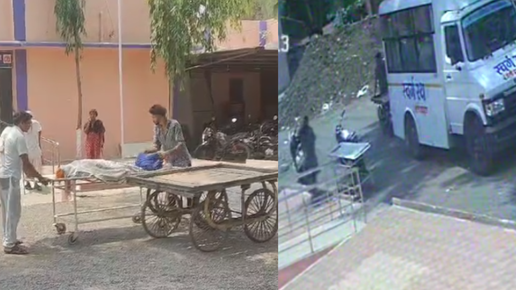 In the viral video, the son is seen keeping his mother's dead body in a cart.