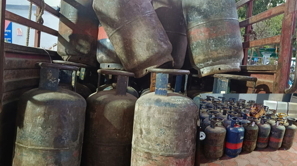 Indore Police has seized 67 commercial cylinders from a person.