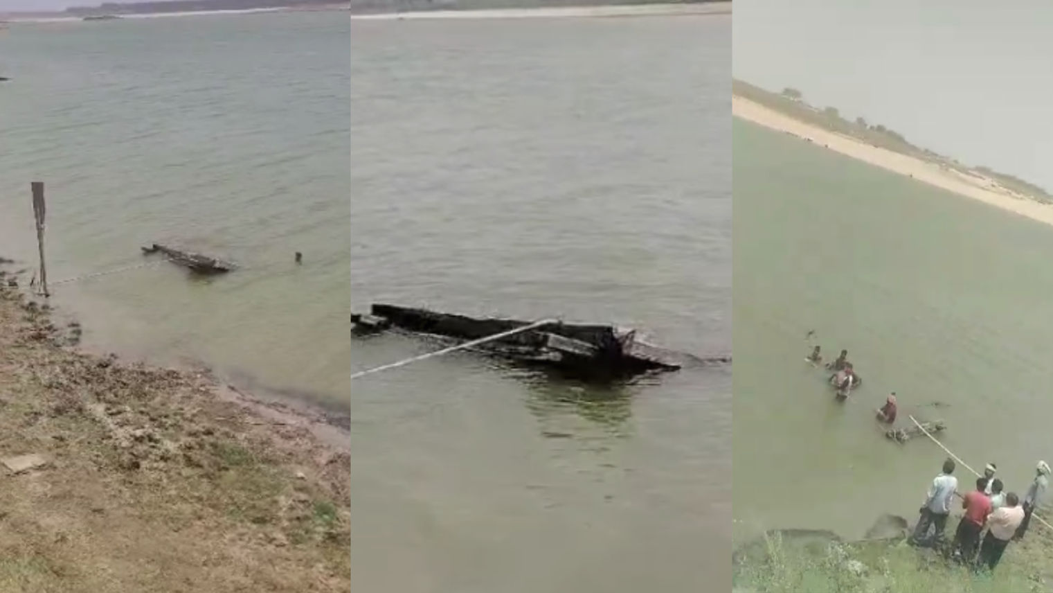 In Morena, the boat sank in Chambal river due to sudden filling of water.