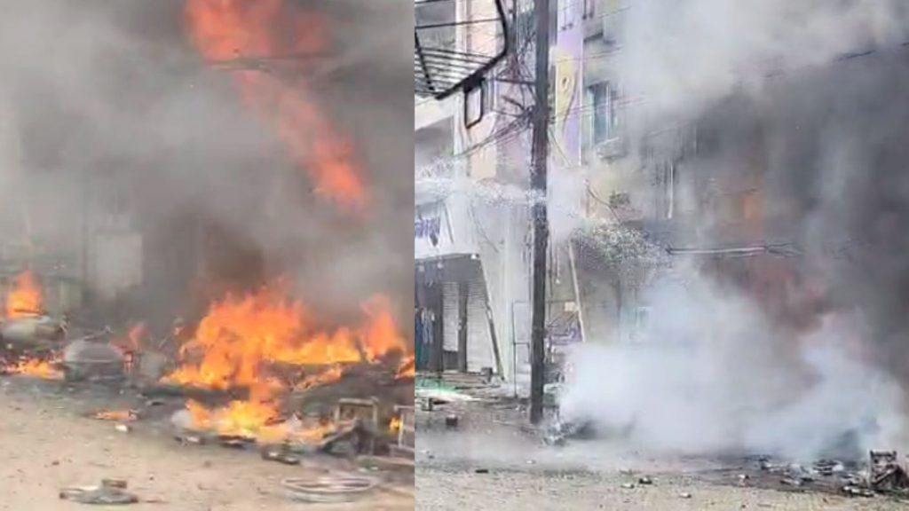 Many shops were burnt to ashes due to gas cylinder blast in Pithampur.