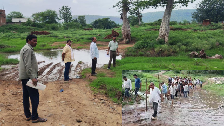 A steam estimate has been prepared and approved for building a bridge culvert on this drain on the Marghat road in Sigrampur village.