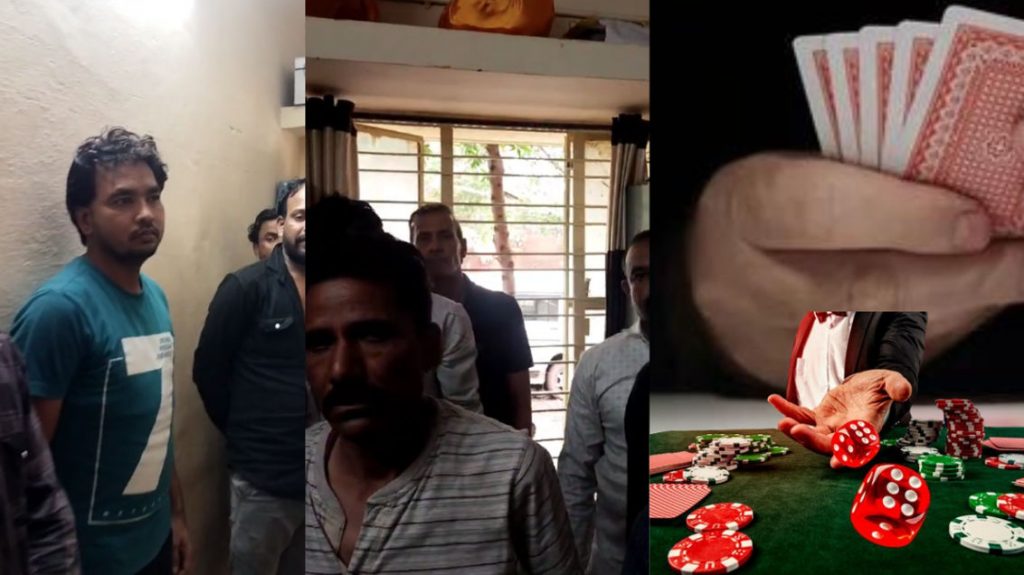 Police have caught gamblers from a teen shed in Rajgarh.