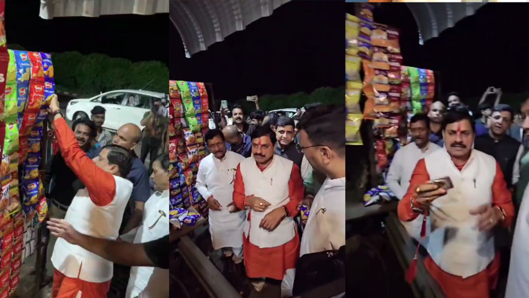 Chief Minister Dr. Mohan Yadav stopped at the shop and enjoyed the taste of chips and jaggery chikki.