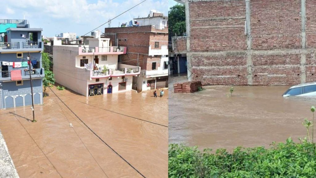 In Satna, water entered people's homes due to the breaking of the pond's ridge.