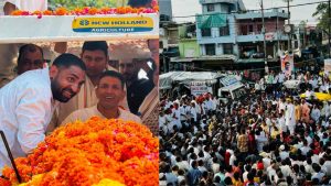 There was a lot of chaos in the state-wide Kisan Nyay Yatra tractor rally.