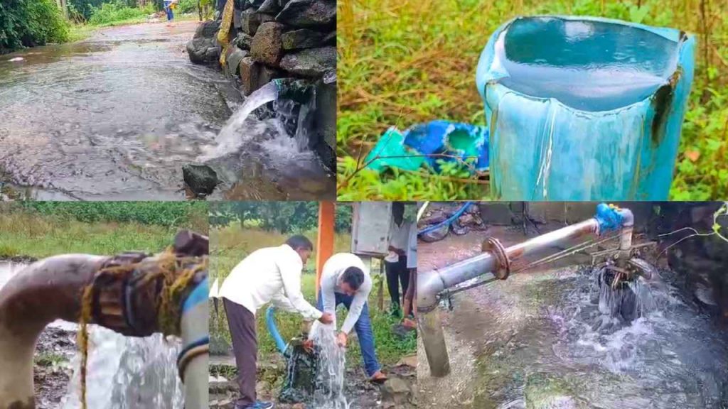 In Pohar village under Multai tehsil of Betul, more than a dozen tube wells keep spewing water like this for four to five months.