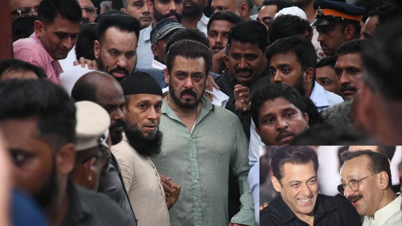 Salman Khan arriving at Baba Siddique's house