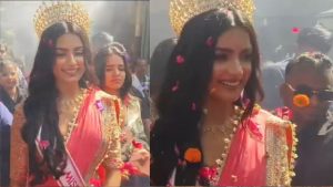 Nikita Porwal reached Ujjain for the first time after becoming Miss India