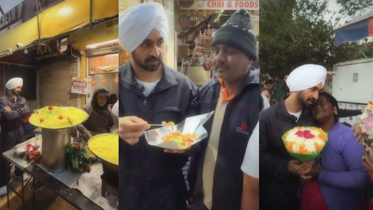 Diljit Dosanjh was seen eating Poha at Food Street 56 dukan in Indore