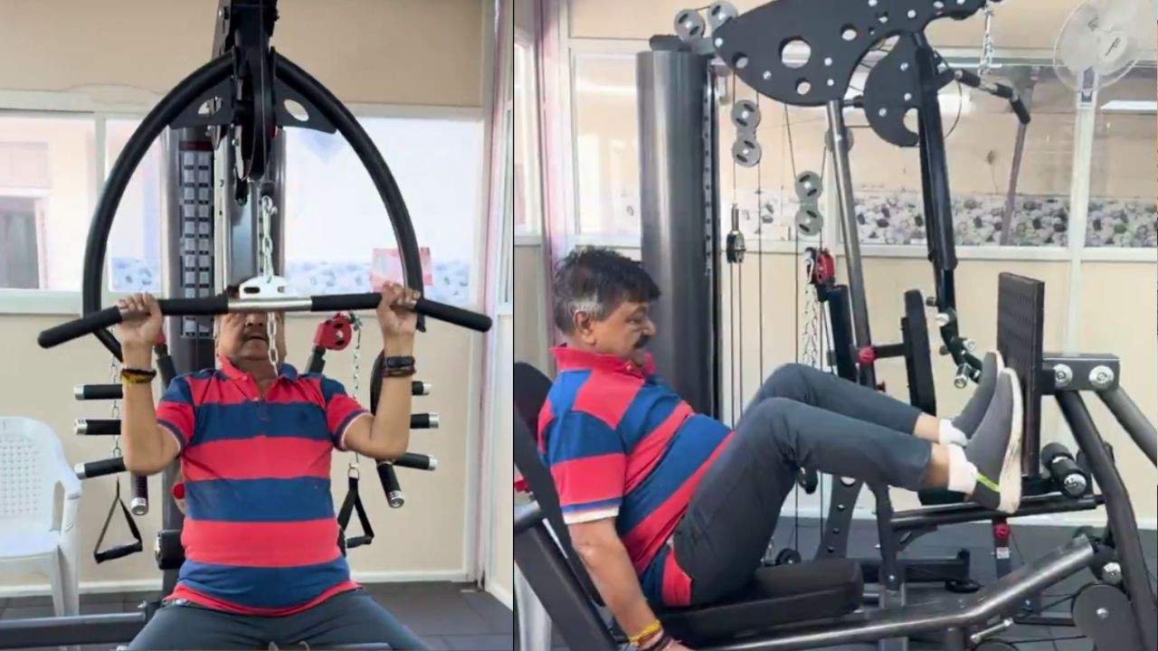 Picture of Kailash Vijayvargiya while exercising