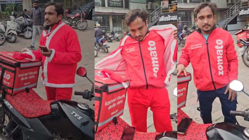 Video of delivery boy being forced to remove Santa Claus dress in Indore goes viral