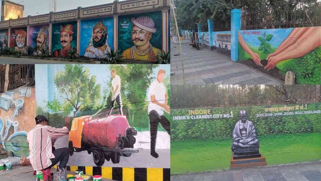 Paintings are being made on the walls to make Indore beautiful