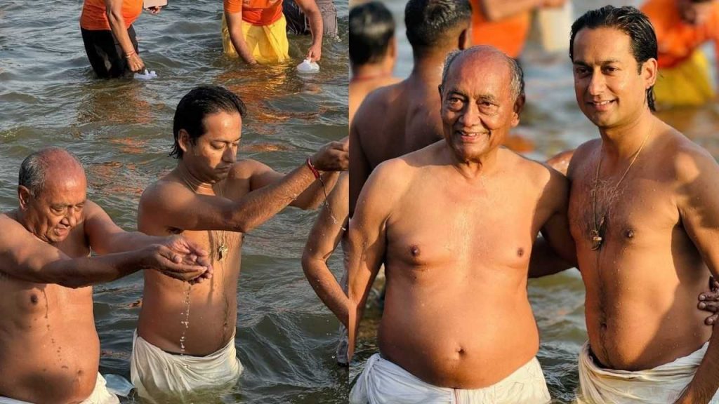 Maha Kumbh 2025 Former CM Digvijay Singh took a dip in Sangam