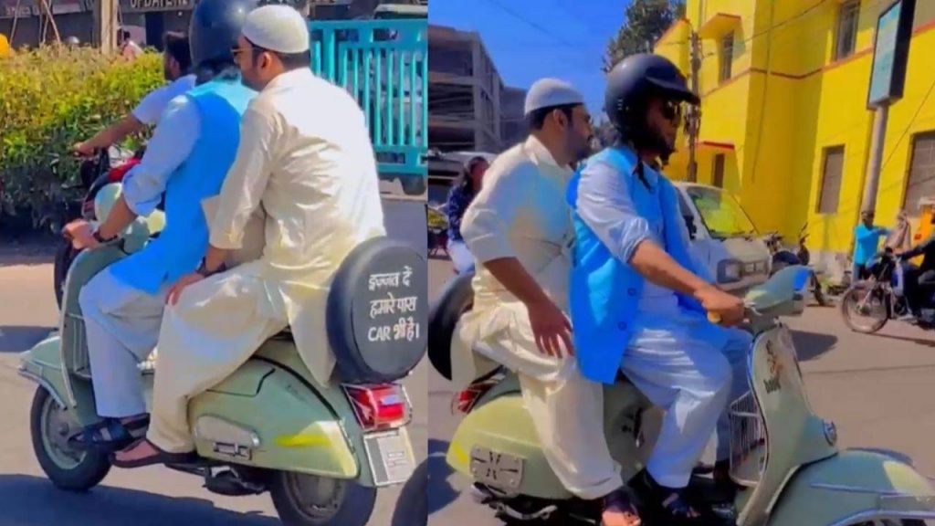 Bhopal: Comedian Kapil Sharma spotted on a scooter in Moti Masjid area