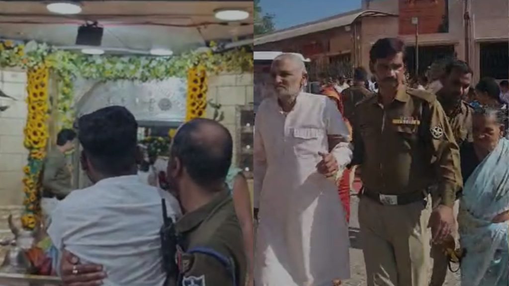 The policeman took the handicapped youth in his lap and made him visit Baba Mahakal