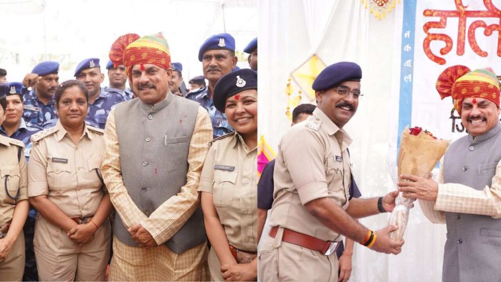 CM Mohan Yadav celebrated Holi with policemen in Ujjain