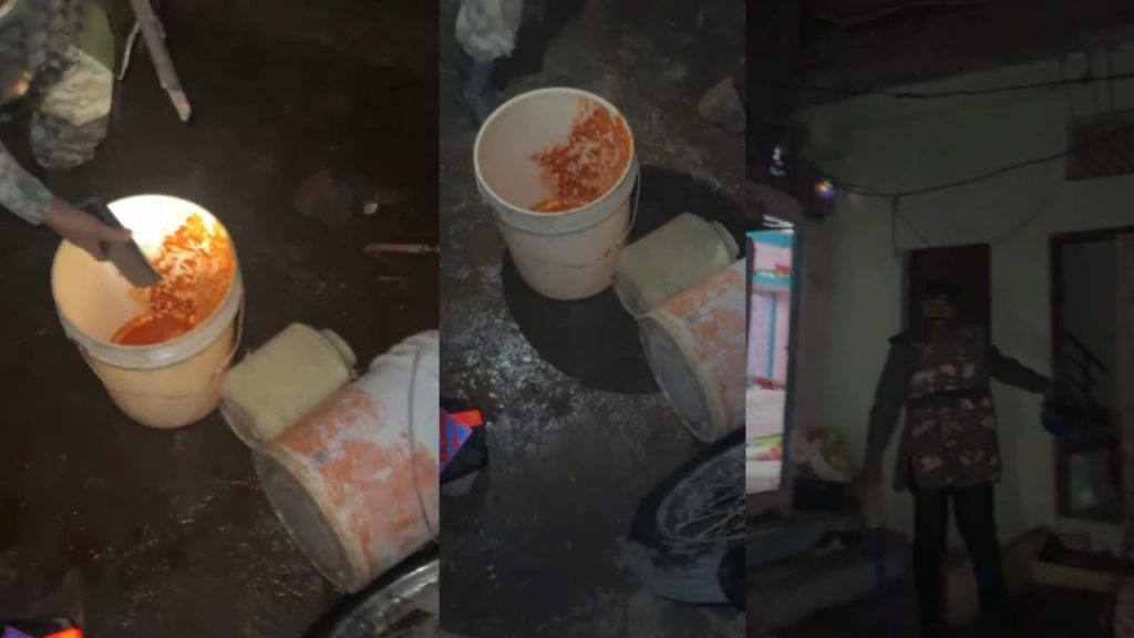 Police found chilli solution during search operation in Mhow