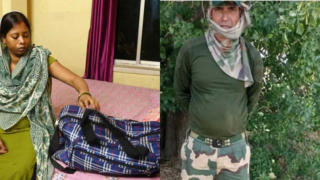 BSF jawan PK Sahu and his wife Rajni.