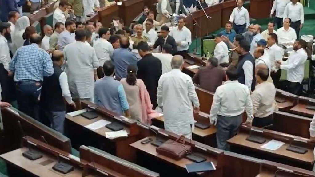 BJP and NC MLAs clashed in Jammu and Kashmir Assembly.
