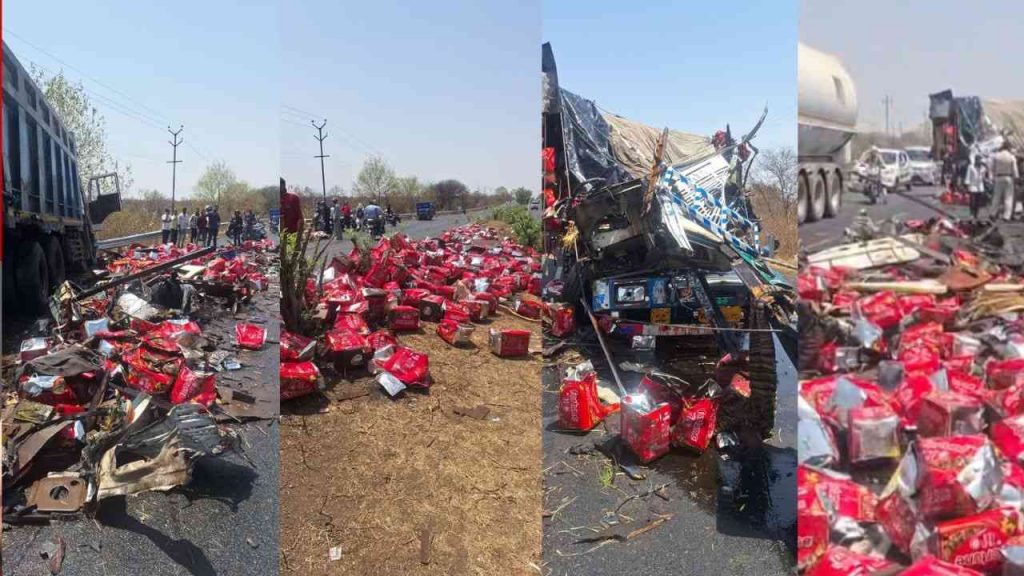 Bhopal: After a truck full of mustard oil met with an accident, people looted the barrels