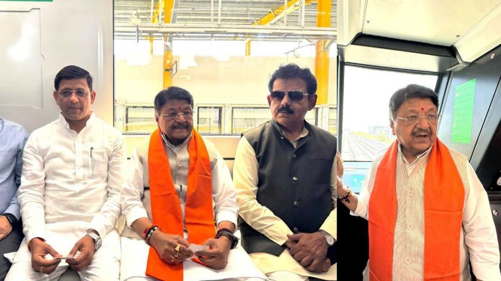 Cabinet Minister Kailash Vijayvargiya traveled in Indore Metro Train