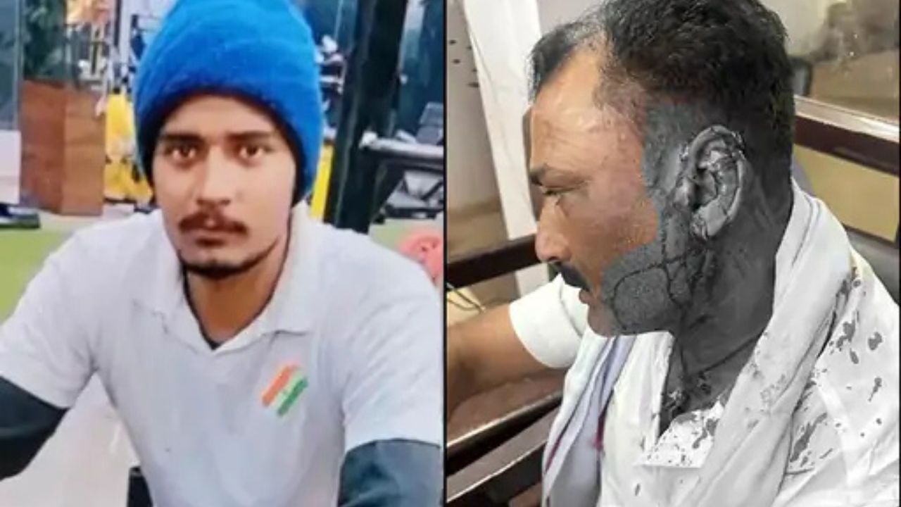 The photo shows the deceased Chhatrapal wearing a sky blue cap and the second photo is of the accused Brijendra Singh Tomar.