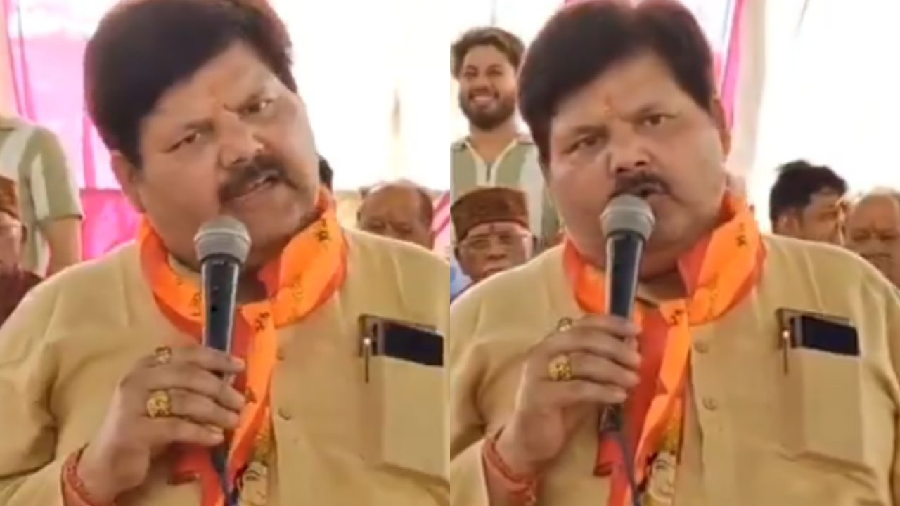 BJP MLA Amrish Sharma called Congress leaders dogs.