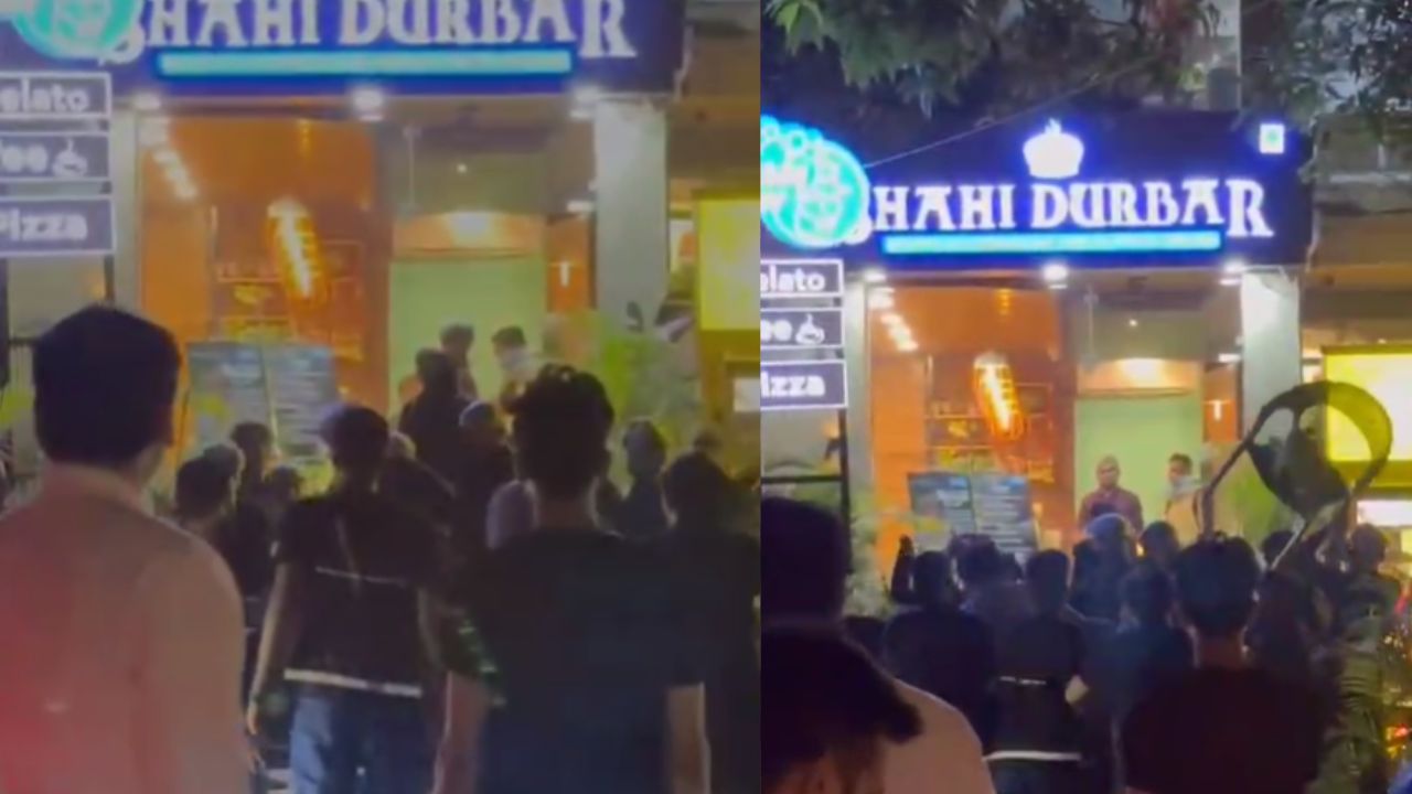 Sticks and chairs were used near the Deputy CM's bungalow.