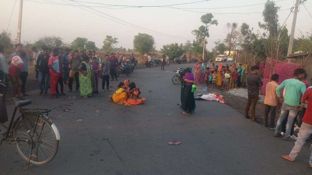 Family members and villagers reached the spot after the accident.