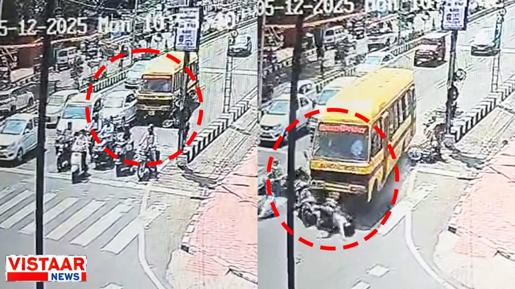 An uncontrolled bus crushed several vehicles in Bhopal.