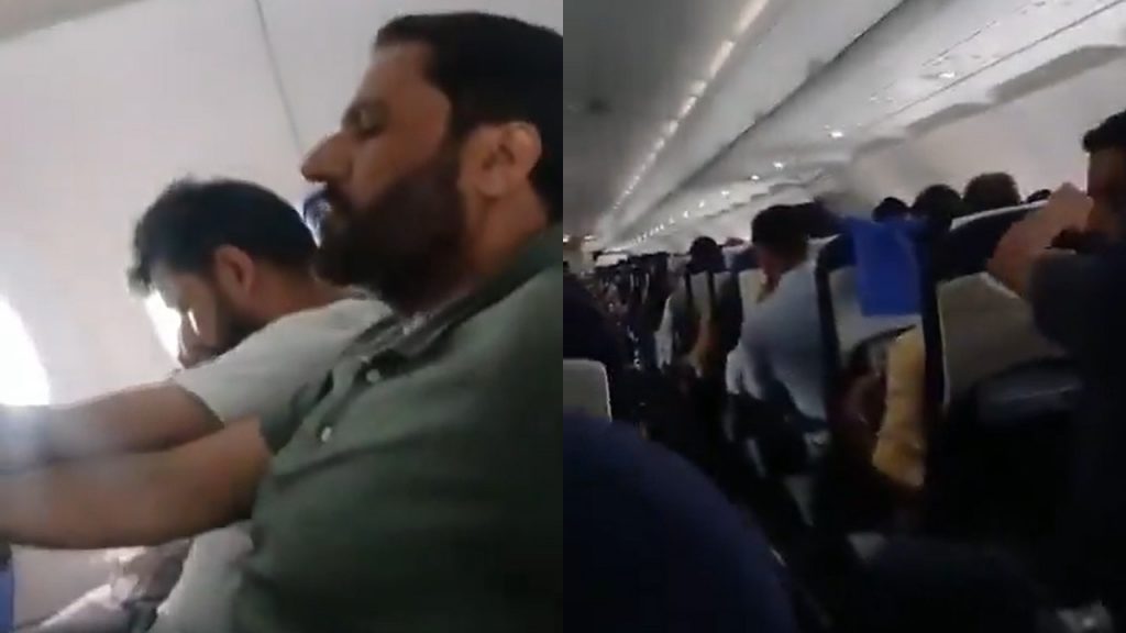 The plane had to make an emergency landing due to turbulence after bad weather.