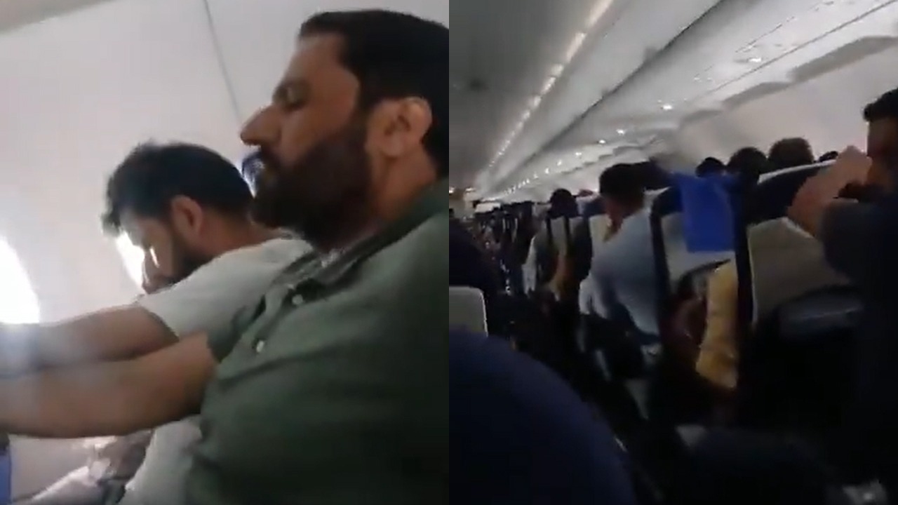 The plane had to make an emergency landing due to turbulence after bad weather.