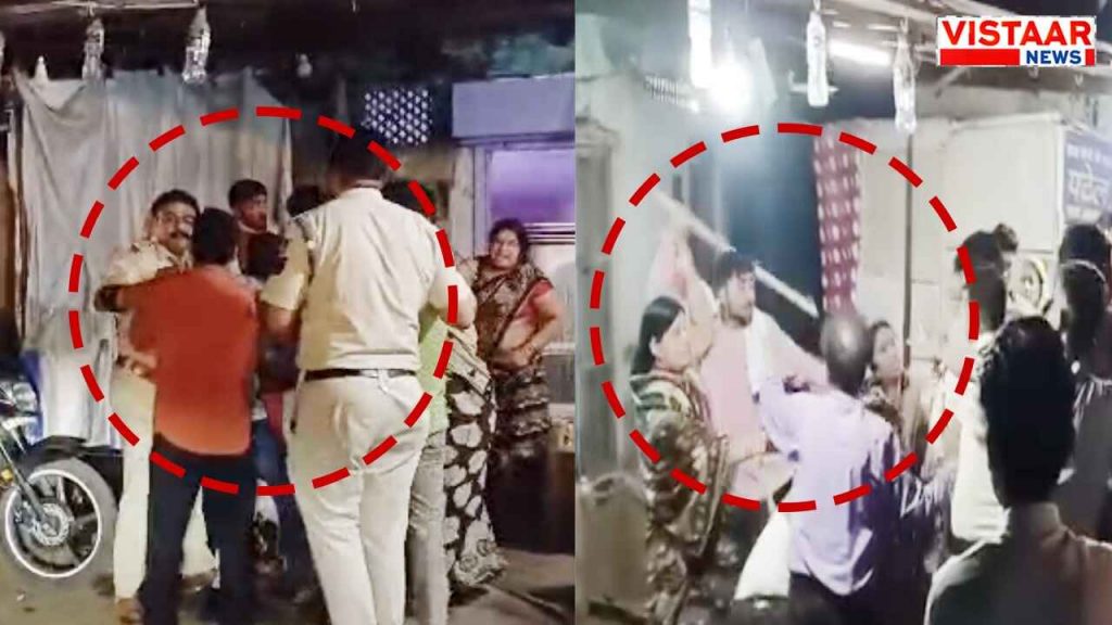 He pulled the TI by his collar and aimed a stick at the police team.