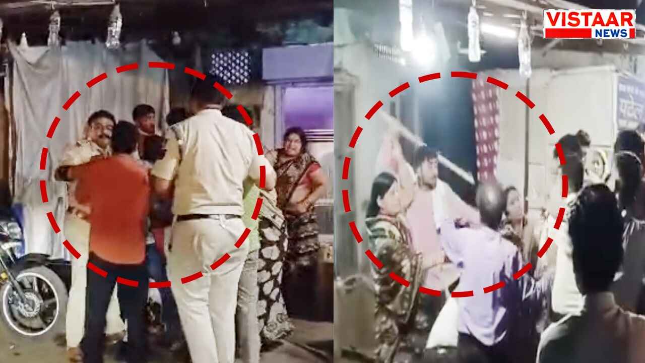 He pulled the TI by his collar and aimed a stick at the police team.