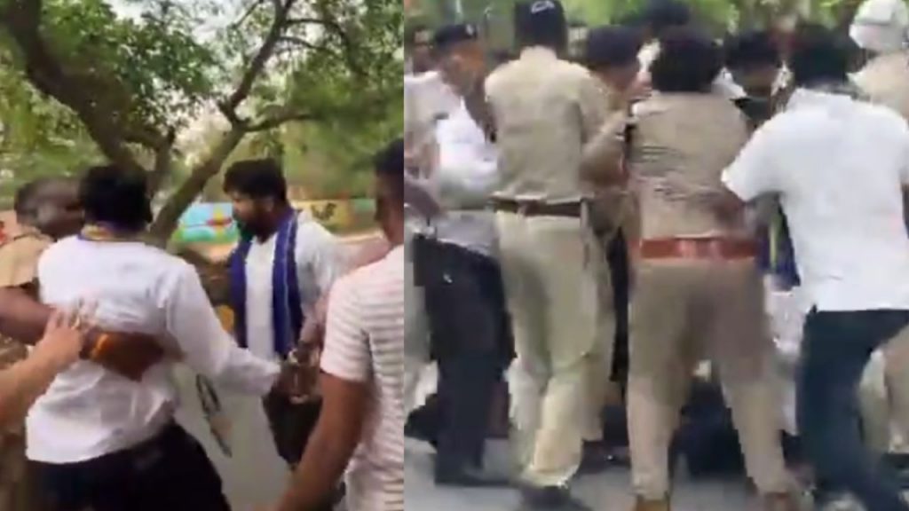 Gwalior: Clash between lawyers and Bhim Army workers over Dr. Ambedkar's statue