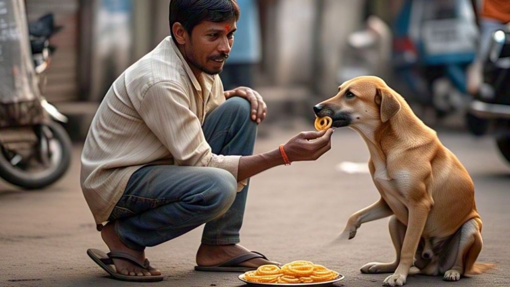 Indore: People fed jalebi to street dogs after the death of a dog (AI Image)