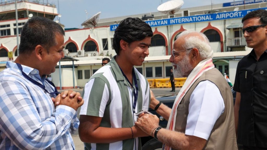 PM Modi with Vaibhav Suryavanshi