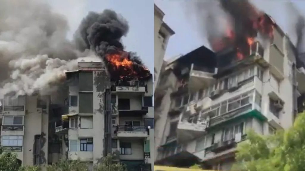 Due to fire in the apartment, the father jumped from the 7th floor along with his two children. All three died in the incident.