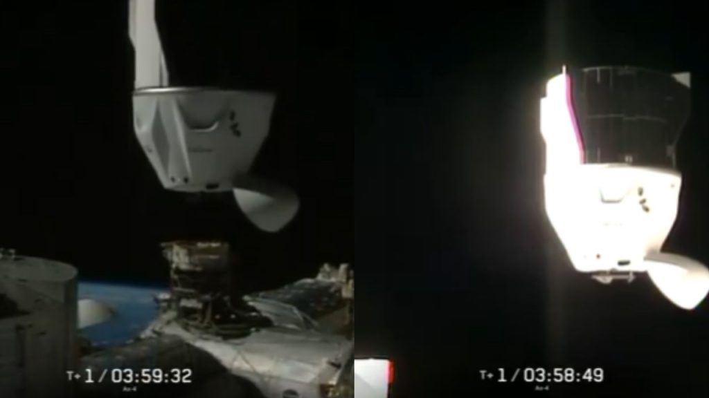 After the dogging process, the Dragon capsule reached the International Space Station.