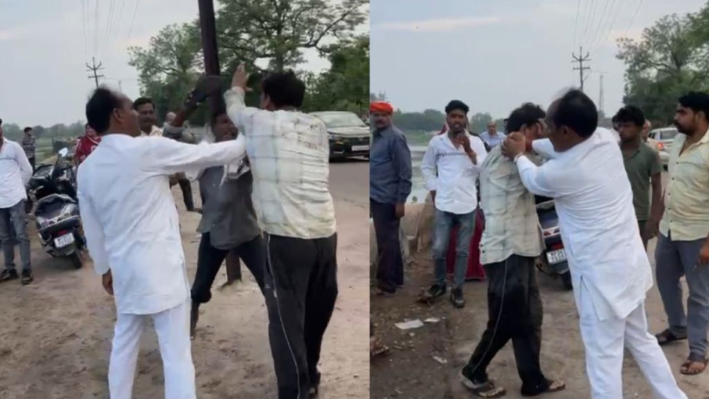 In Tikamgarh, the Congress leader along with his supporters beat up a youth.