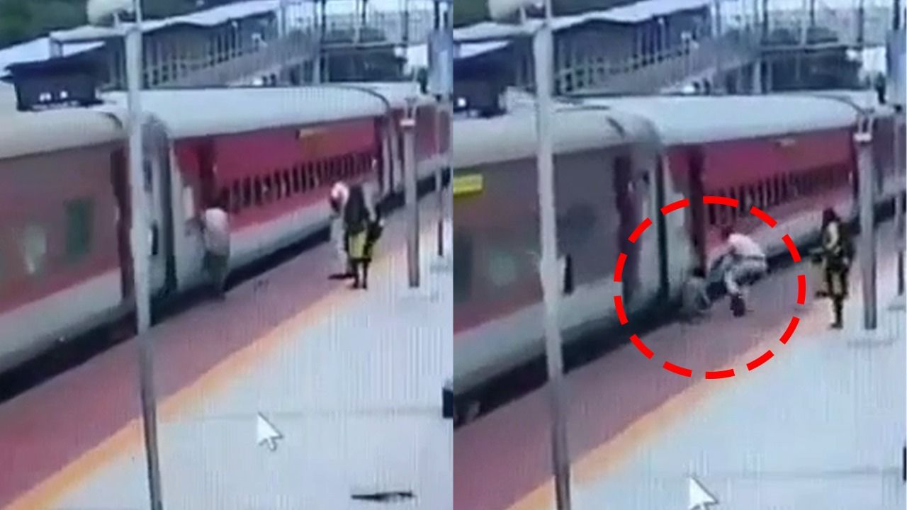 At Pipariya railway station in Narmadapuram, an RPF jawan risked his own life to save the life of a passenger.