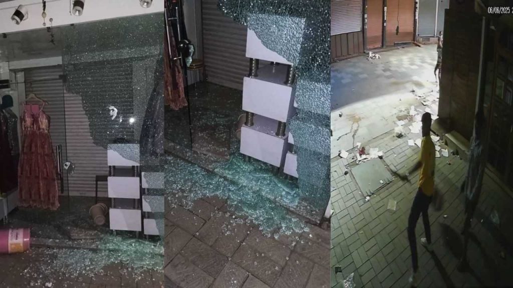 Miscreants vandalized shops in Bhopal's New Market.