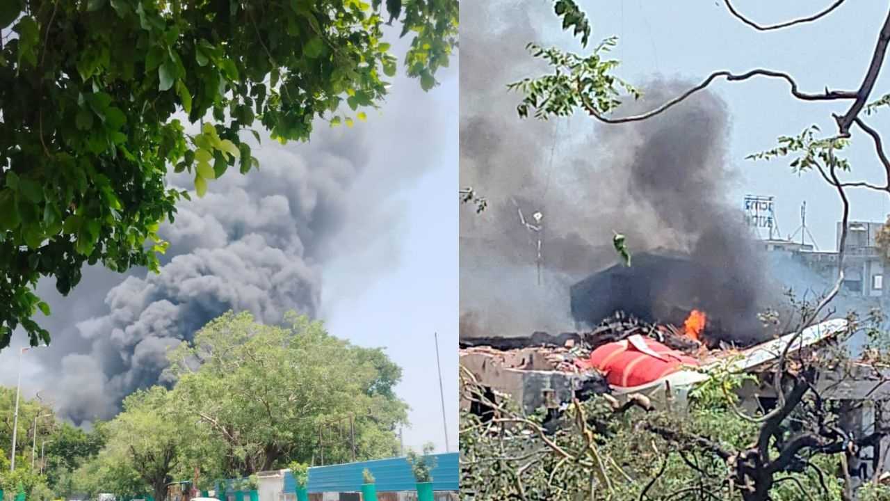 Photo after the plane crash in Ahmedabad.