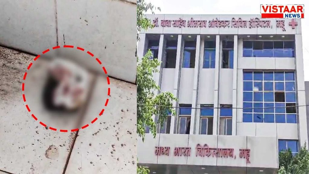 The mutilated body of a newborn was found in the toilet of Bharat Hospital in Mhow.