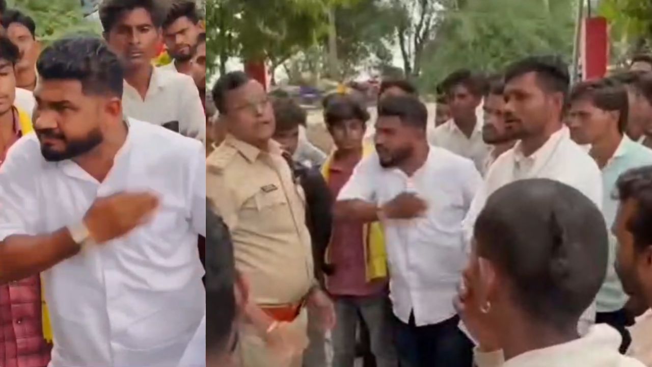 In Ratlam, the district panchayat vice president threatened the police station in-charge.