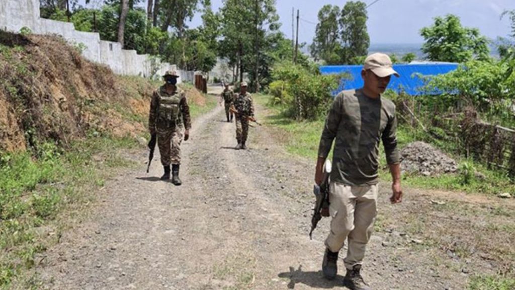 Manipur violence: Security forces personnel patrolling