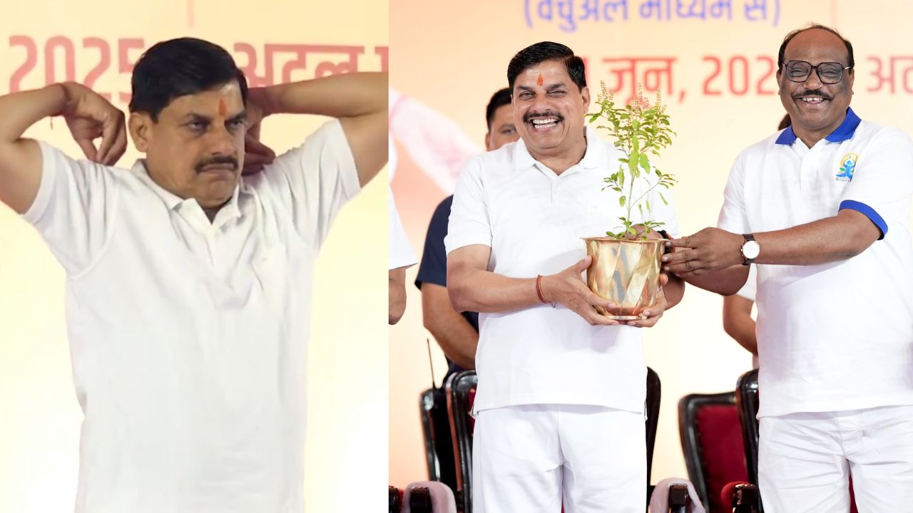International Yoga Day 2025: Chief Minister Mohan Yadav did yoga on Atal Path in Bhopal
