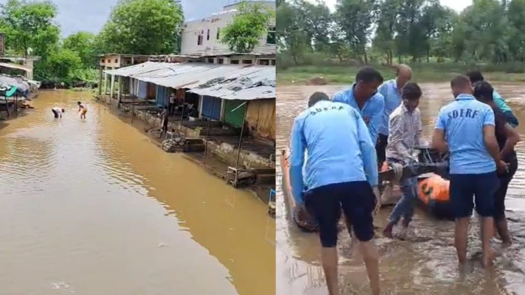 Flood like situation in Sheopur, youth swept away in river in Shivpuri.